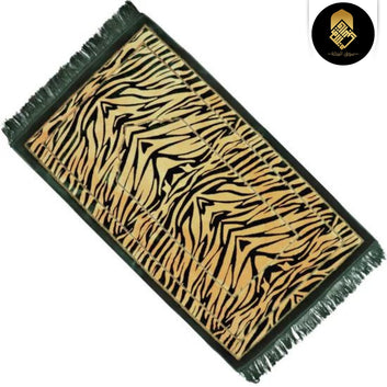 Luxury Green & Gold Tiger Print Premium Praying Rug