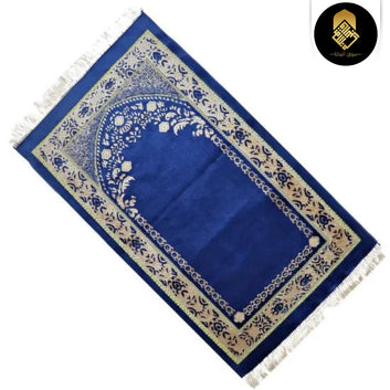 Premium Blue and Skin Mehrab Design Praying Rug